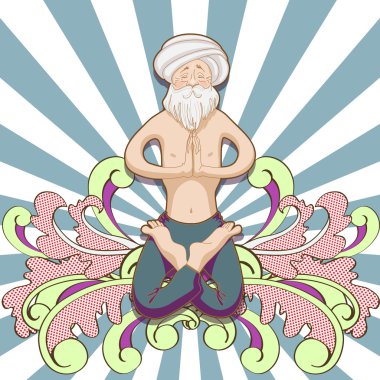 Yaşlı adam yapmak için sağlık yoga poz