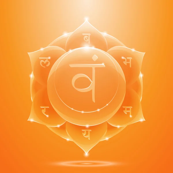 Orange glossy svadhisthana chakra banner — Stock Vector