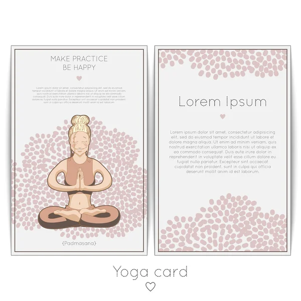 Glimlachend yogi vrouw mediteren in lotus Pose. — Stockvector