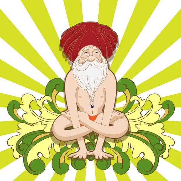 Komik Büyükanne meditasyon yoga poz.