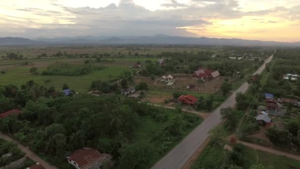 Aerial shot of sunset — Stock Video