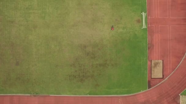 Prise de vue aérienne d'herbe de tonte — Video