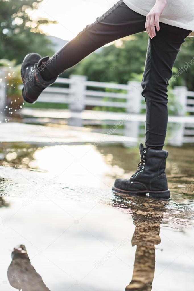 girls wearing combat boots