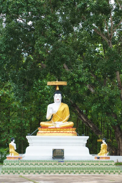 Buddhastaty med thailändska skandera word — Stockfoto