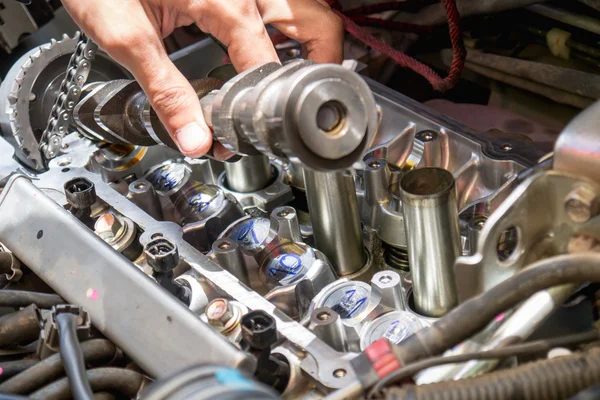 Fixing car engine — Stock Photo, Image