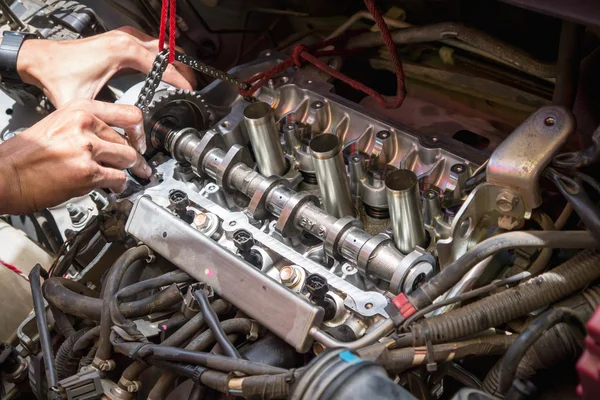 Fixing car engine — Stock Photo, Image