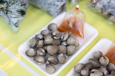 ızgara cockle deniz kabuğu