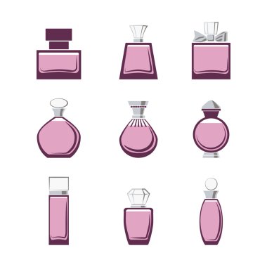 Farklı parfüm şişeleri vektör kümesi