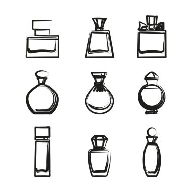 Farklı parfüm şişeleri vektör kümesi