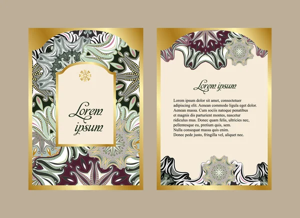 Elegante tarjeta con patrón floral mandala . — Archivo Imágenes Vectoriales