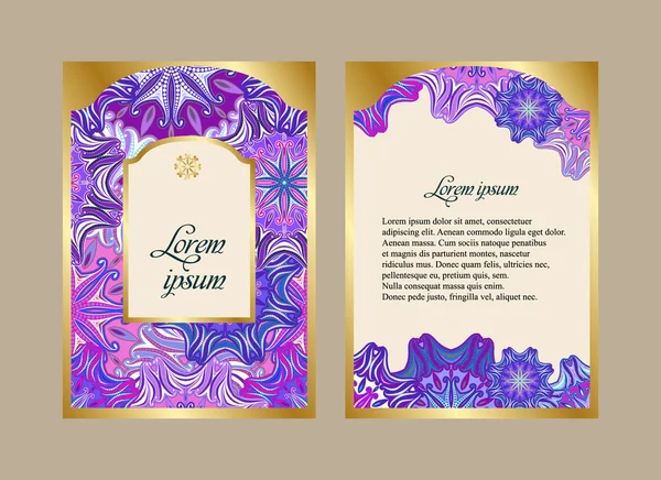 Elegante tarjeta con patrón floral mandala . — Vector de stock