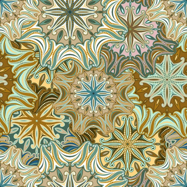 Modèle sans couture de mandala avec des motifs orientaux — Image vectorielle