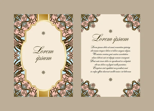 Elegante tarjeta con patrón floral mandala — Vector de stock
