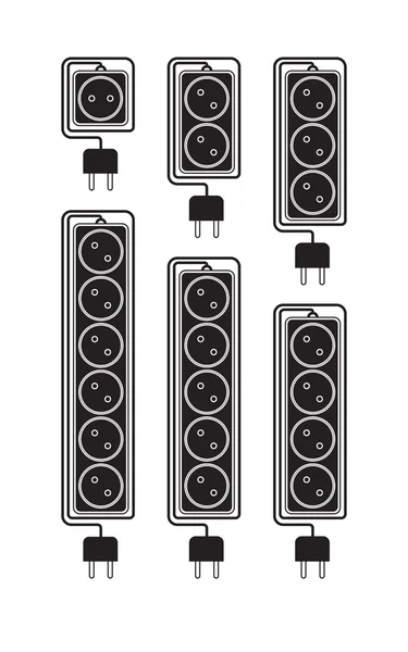 フラット モダン コレクション電気延長 cordsin — ストックベクタ