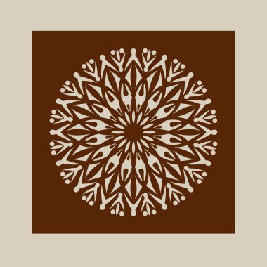 Dekoratif rozet için şablon mandala desen