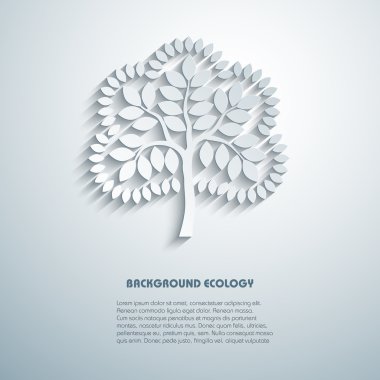 Stilize ağaç, vektör, benzetim yapılmış 3d çevre arka plan