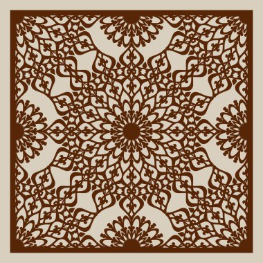 The template pattern for laser cutting decorative panel clipart