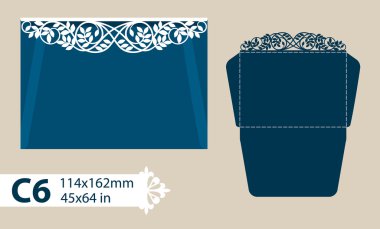 Şablon tebrik zarfı oyma Ajur desenli