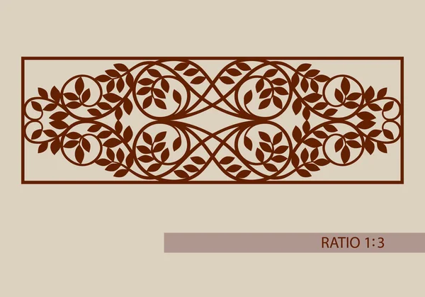 El patrón de plantilla para el corte por láser panel decorativo — Vector de stock