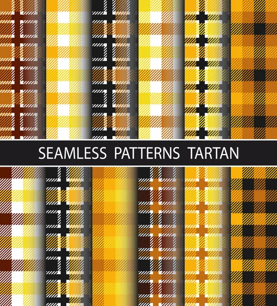 Set seamless pattern tartan — Stock Vector