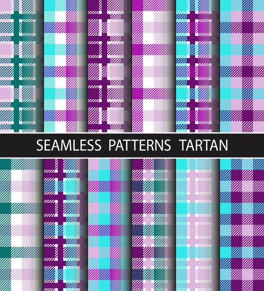 Set seamless pattern tartan — Stock Vector