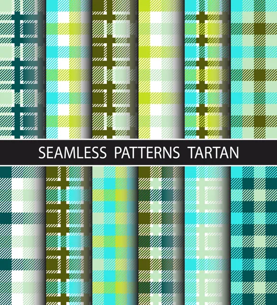 Set seamless pattern tartan — Stock Vector