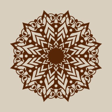 Dekoratif rozet için şablon mandala desen