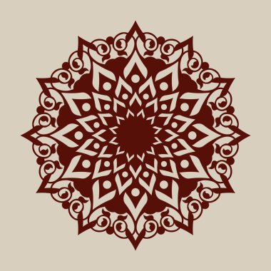 Dekoratif rozet için şablon mandala desen