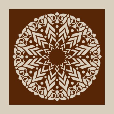 Dekoratif rozet için şablon mandala desen