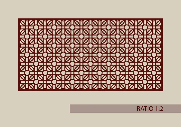 Шаблон для лазерной резки декоративной панели — стоковый вектор