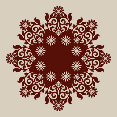 Dekoratif rozet için şablon mandala desen