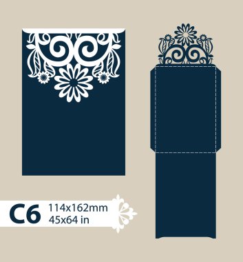 Şablon tebrik zarfı oyma Ajur desenli