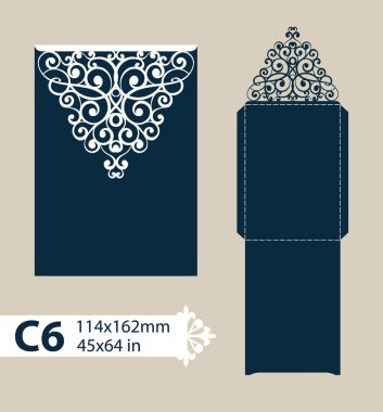 Şablon tebrik zarfı oyma Ajur desenli