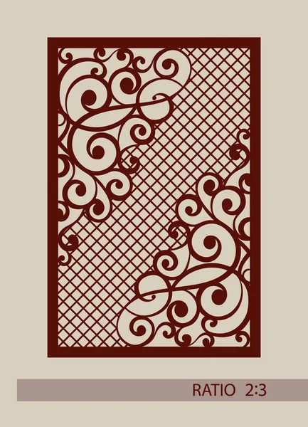 El patrón de plantilla para el corte por láser panel decorativo — Vector de stock