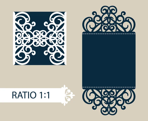 Modèle de carte de voeux avec motif ajouré — Image vectorielle
