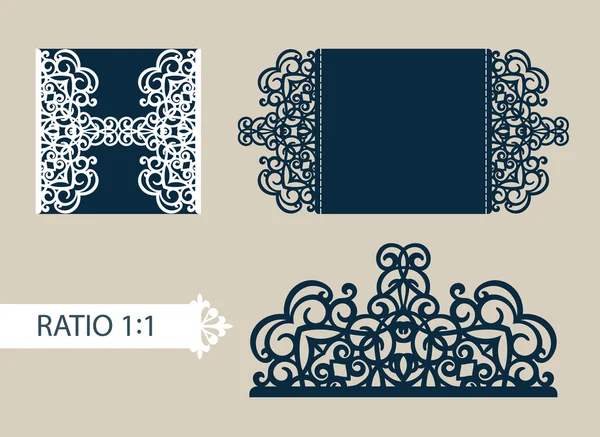Modèle de carte de voeux avec motif ajouré — Image vectorielle