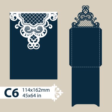 Şablon tebrik zarfı oyma Ajur desenli