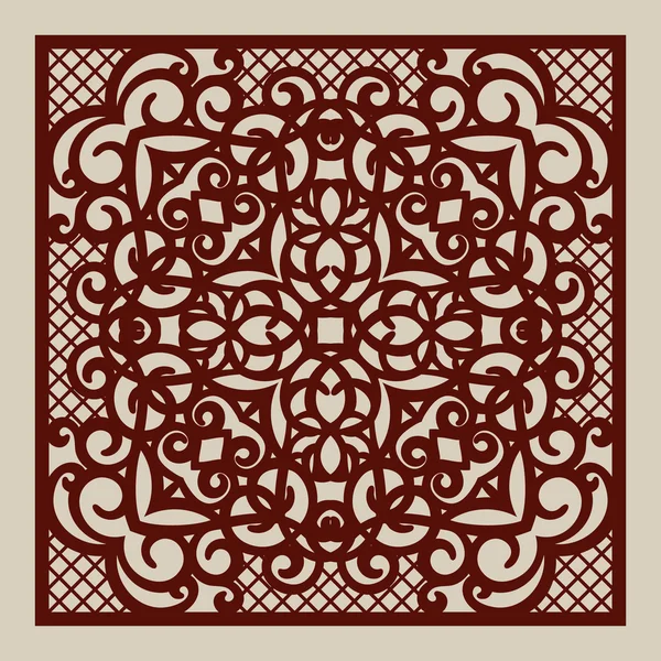 Das Muster der Schablone für das Laserschneiden der dekorativen Platte — Stockvektor