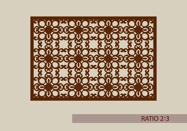 The template pattern for laser cutting decorative panel — Stock Vector