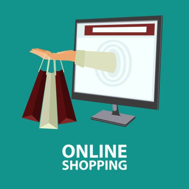 Düz stil Internet alışveriş kavramı