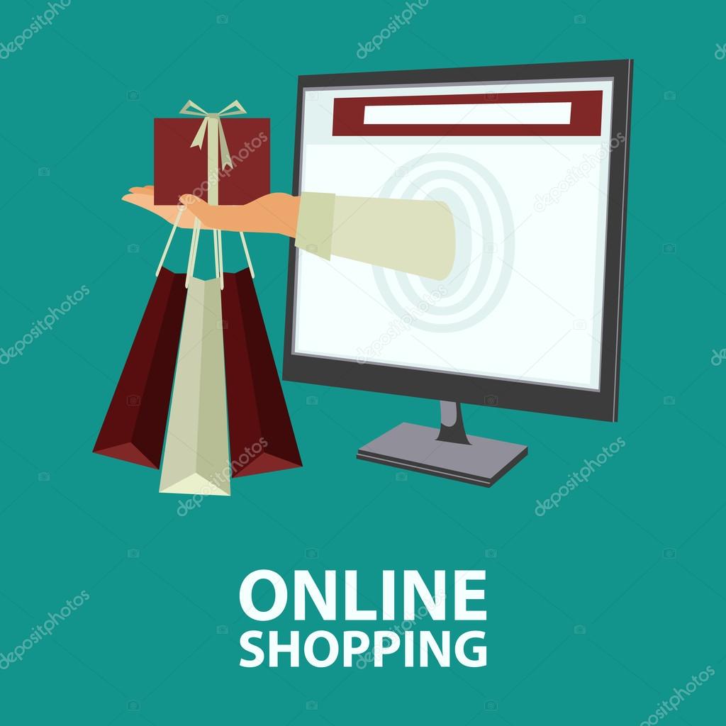 Internet shopping concept in flat style