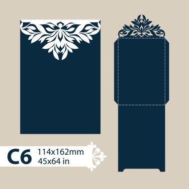 Şablon tebrik zarfı oyma Ajur desenli