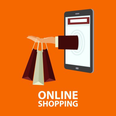 Düz stil Internet alışveriş kavramı
