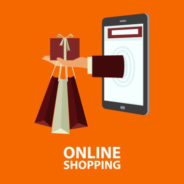 Düz stil Internet alışveriş kavramı