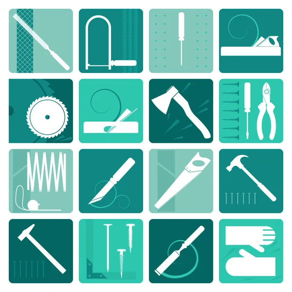Set of carpentry tools — Stock Vector