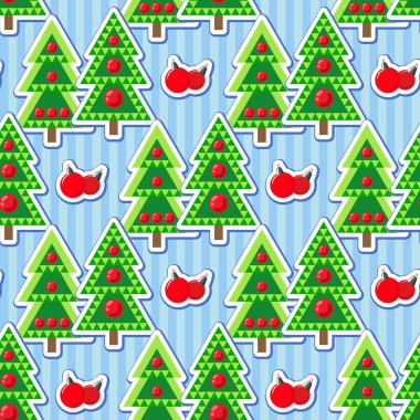 Noel ağaçları ve topları ile Seamless Modeli