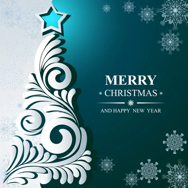 Poster Merry Christmas and Happy New Year — Stock Vector