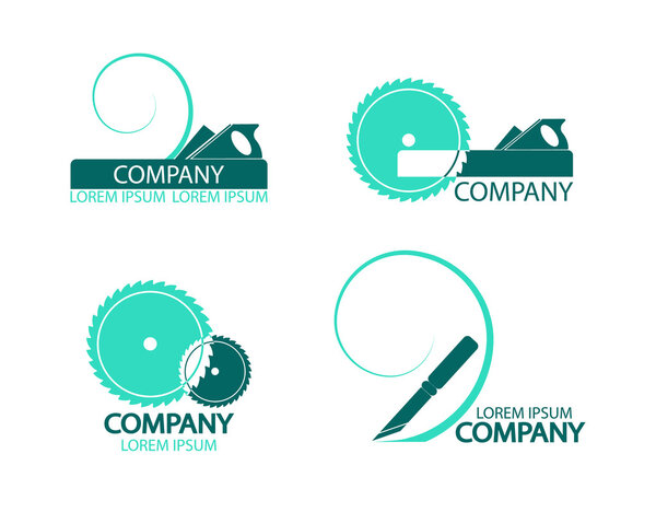 Набор логотипов, эмблемы столярных инструментов
.