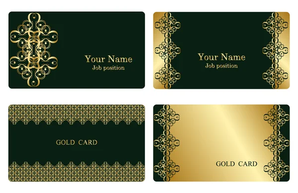 Cartões comerciais de ouro — Vetor de Stock