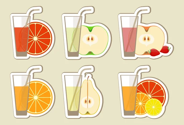 Collection of fruit juices and cocktail — Stock Illustration Collection of fruit juices and cocktail Royalty Free Stock Vectors